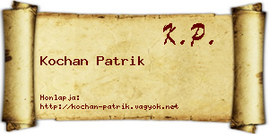 Kochan Patrik névjegykártya
